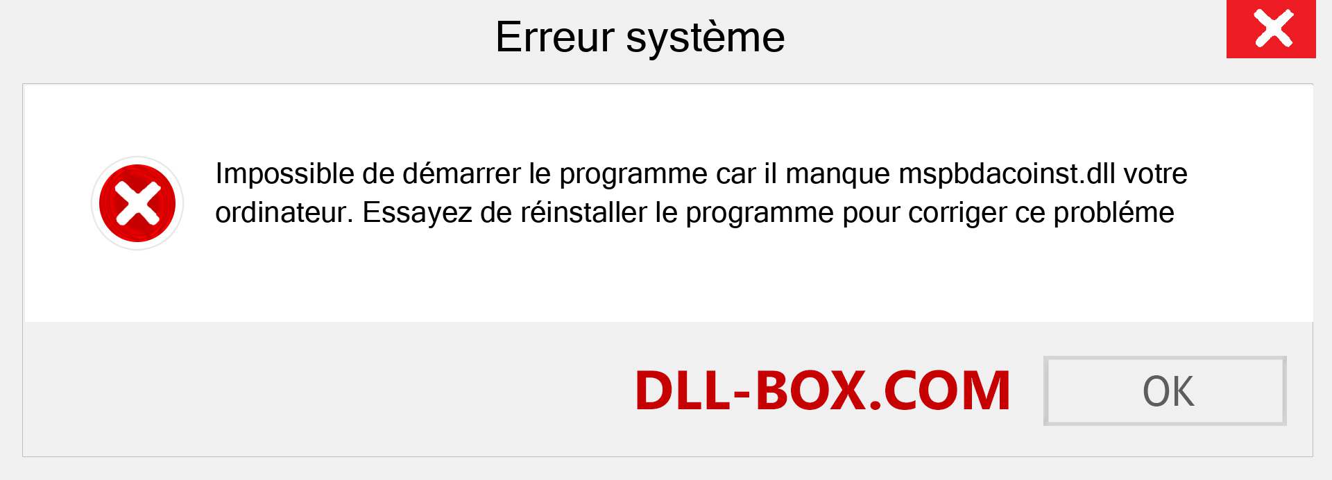 Le fichier mspbdacoinst.dll est manquant ?. Télécharger pour Windows 7, 8, 10 - Correction de l'erreur manquante mspbdacoinst dll sur Windows, photos, images